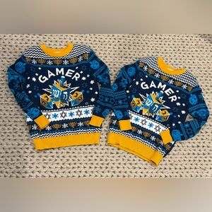 Fun Yellow and Blue Holiday Sweater - Gamer